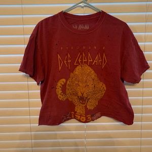 Def leopard crop top